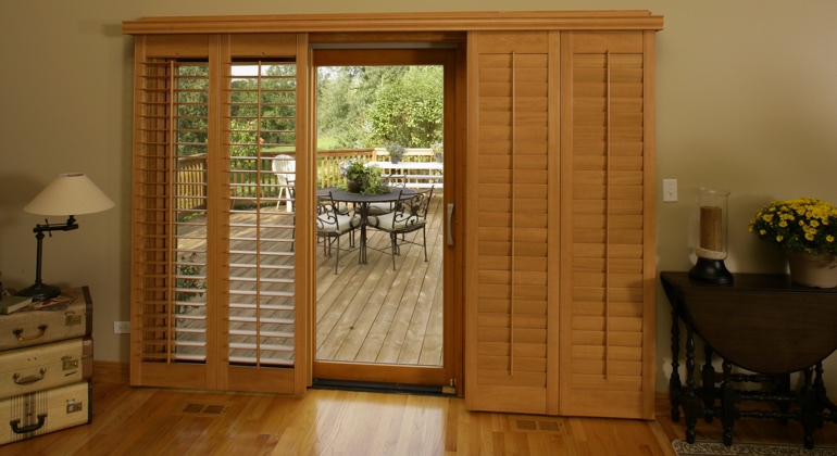 Houston wood shutter sliding door